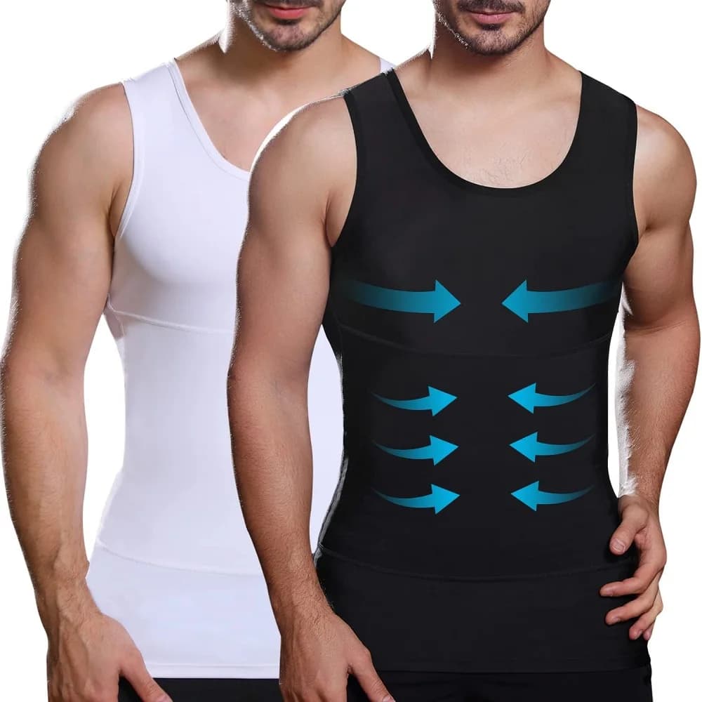 Camicie a compressione da uomo canotte canottiere canottiere da uomo dimagranti Body Shaper gilet senza maniche addome Slim Vest allenamento Fitness