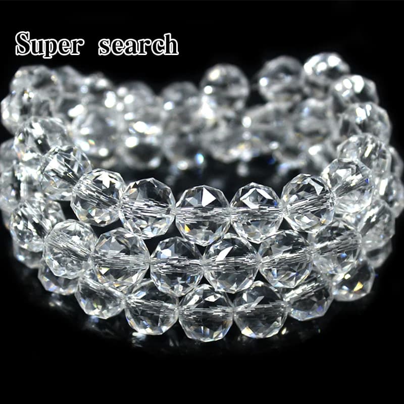 Beads With Cut Surfaces Faceted White Clear Quartz Austria Crystal Loose Beads For Jewelry Making Bracelet Necklace Earrings