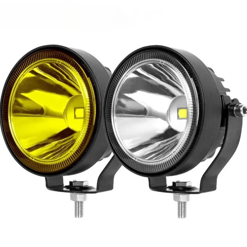 4 Inch LED Workbench 12V 24V 4x4 Offroad, Lights Fendinebbia Round Bianche and Yellow for Moto, Auto, ATV, Cross Motorcycle, Pickup, Truck, Boat