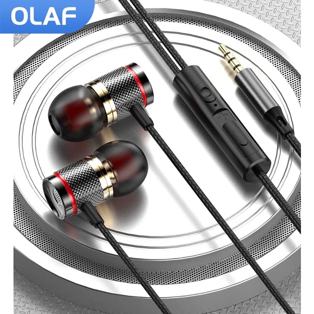 Cuffie cablate Olaf da 3.5mm cuffie di tipo C auricolari Stereo 9D con microfono auricolari sportivi In-ear vivavoce per Xiaomi Huawei Sumsung