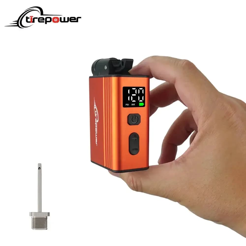 Pompa Elettrica per Pneumatici Bici con Schermo Digitale, Mini Gonfiatore per Bici da Montagna e Strada, Valvole Schrader e Presta