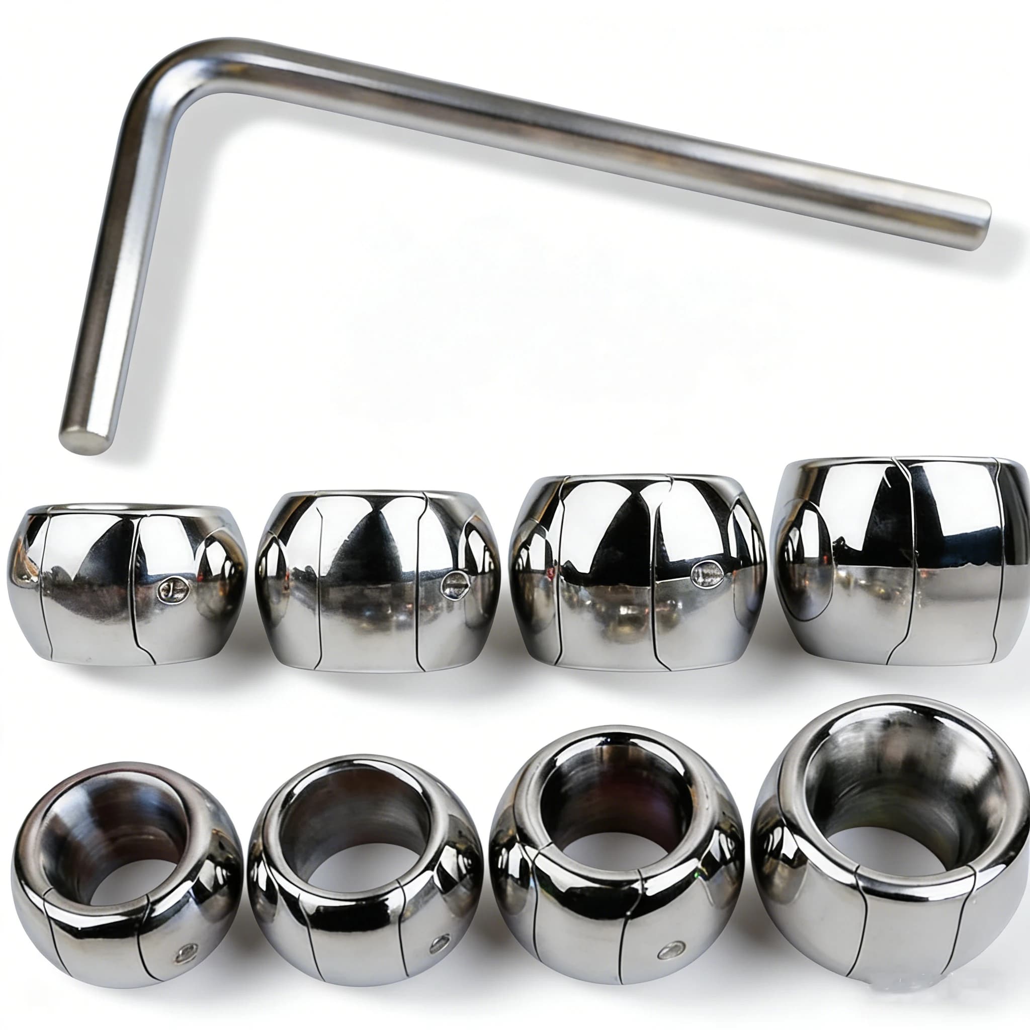 FRKO Metal Weight Screw Lock Penis Ring Scrotum Pendant Ball Stretcher Testis Cock Ring Penis Restraint SM Sex Toys For Men Gays
