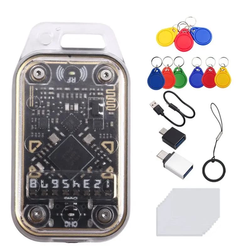 【ELEVATE LIFE】 Emulatore lettore di chip intelligente RFID Camaleonte V2.0 + Portachiavi 9XUID/ID carta CUID IC 125Khz 13,56Mhz NFC Duplicatore Deco