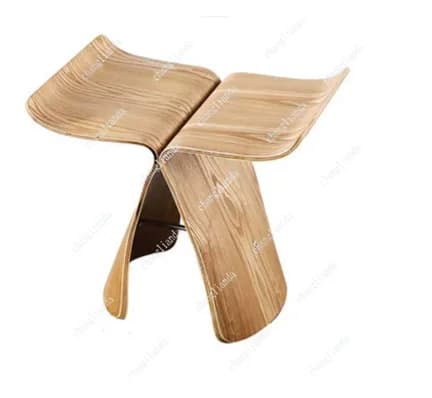 Sgabello Basso a Forma di Farfalla in Stile Giapponese, Sedia Semplice per Casa