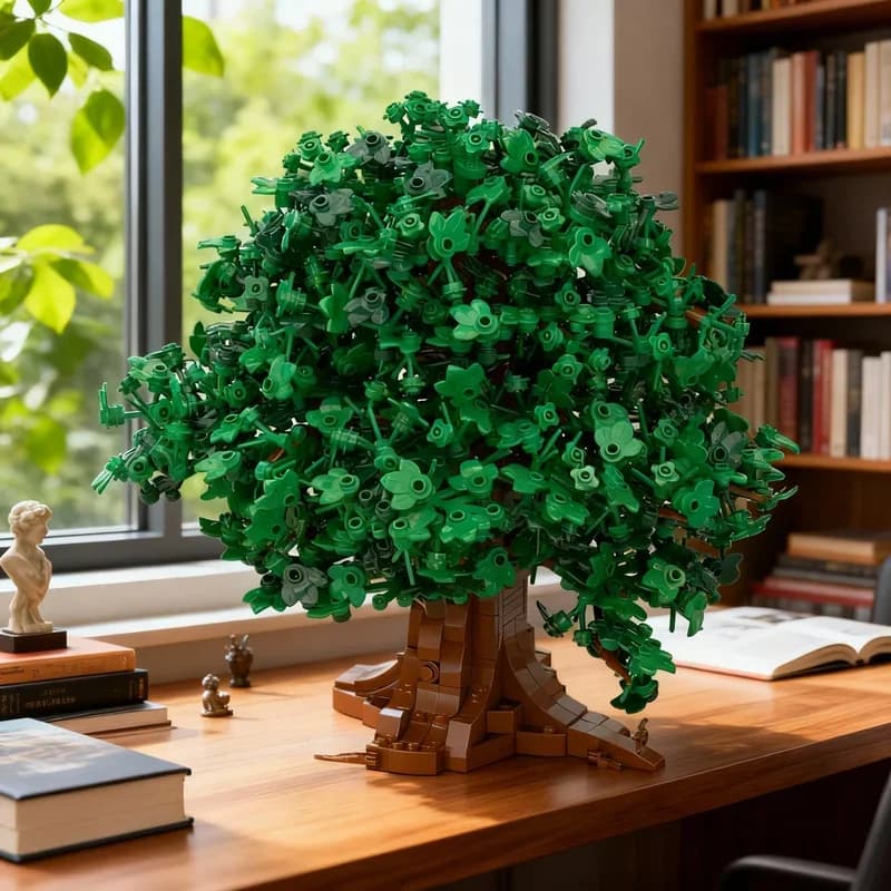 1593pcs MOC Deciduous Tree Laubbaum Hobbit Lord Rings Model Building Blocks Festival Gifts Toy Construction Creative Idea