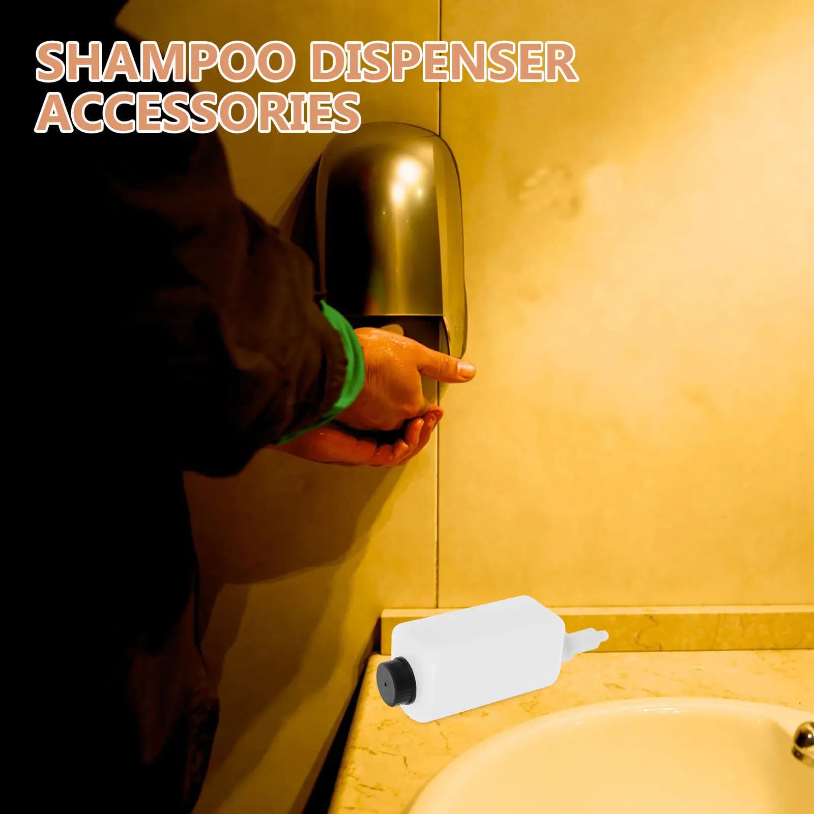 Set di Accessori per Dispenser di Sapone, Ricambio Manuale in Plastica con Testa in Gomma per Bagno, Cucina, Hotel, Dispenser di Sapone Liquido