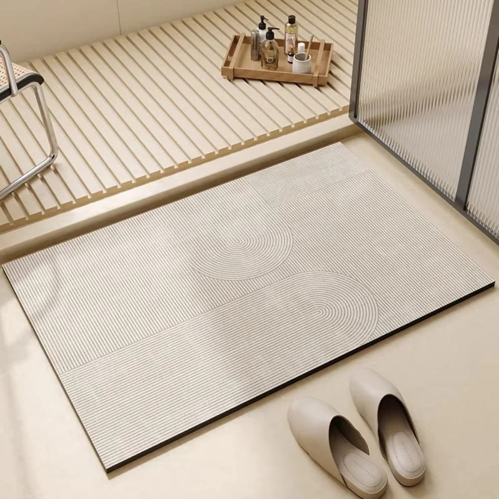 Super Absorbent Bath Mats with Rubber Anti-slip Base, Simple Bath Mat, Quick Drying, Easy to Clean