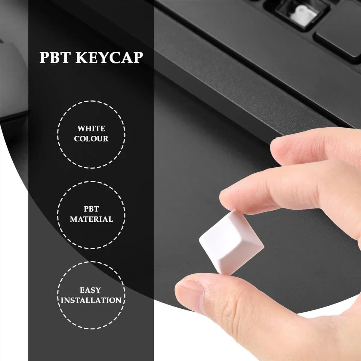 diCOUPON! di 37 PBT DSA 1U Covers for Cherry MX Custom Keyboard Cover Set for Game Mechanical Keyboard, White