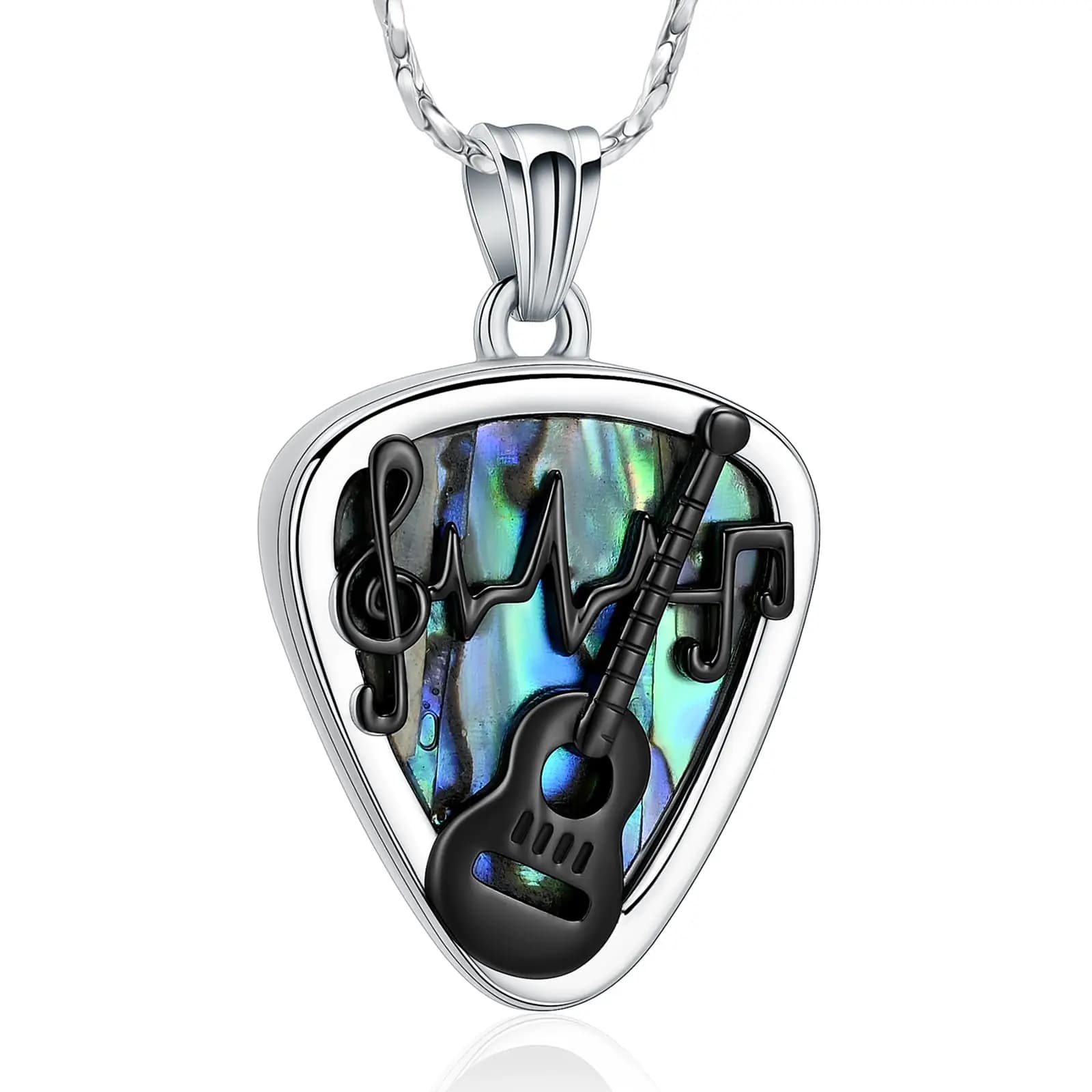 Collana con urna per plettro per chitarra per ceneri gioielli per cremazione per chitarra ciondolo per ceneri in acciaio inossidabile gioielli commemorativi per ceneri umane