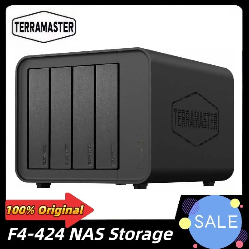 TERRAMASTER F4-424 NAS Storage 4Bay - CPU quad-core N95, 8 GB di RAM DDR5, porta 2,5 GbE x 2, archiviazione attaccata in rete (senza disco)