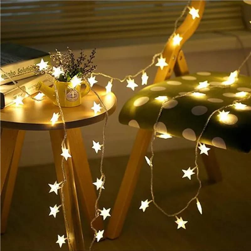 6M 40Led Luci Decorazione esterna Luci della stringa Albero di Natale Decorazioni per finestre di casa Illuminazione natalizia Stringhe di luci stellari