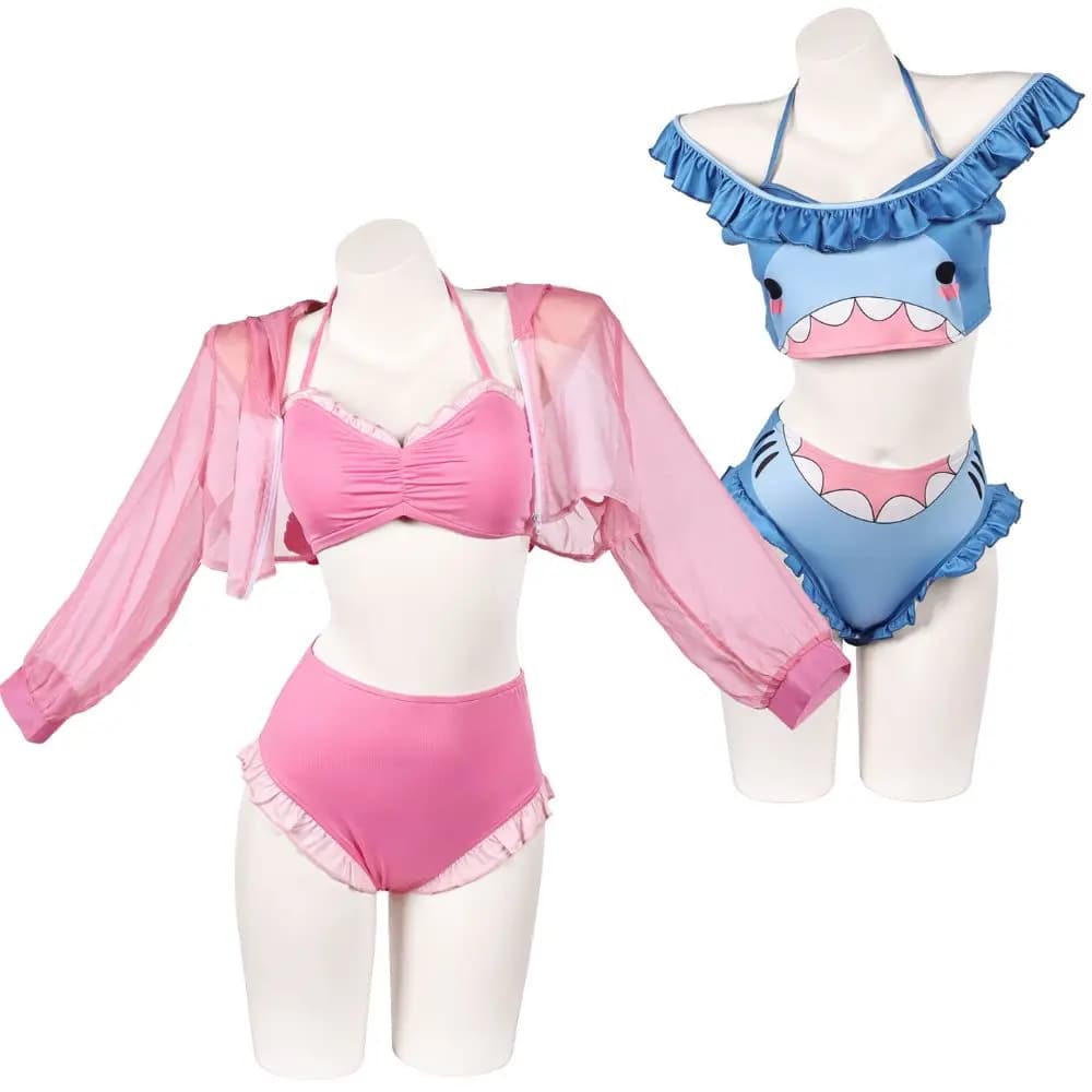 Cosplay Swimsuit Cute Salamandra Shark, Women's Bikini Set Animals Carton Animated, Role Games Dresses, Halloween Costume and Carnival