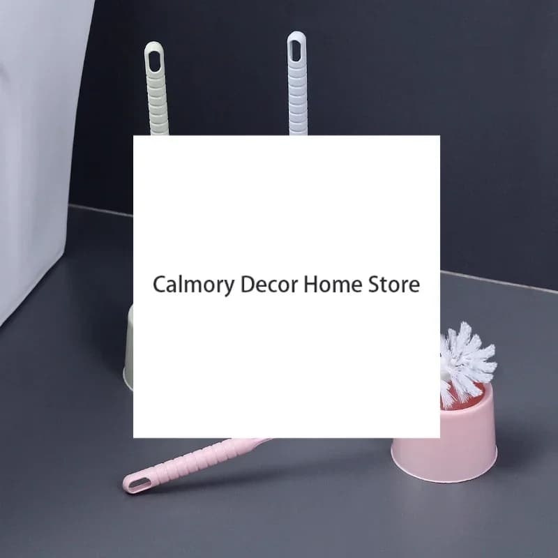 Toilet Cleaning Brush with Base Set Household Long Handled Toilet Brush Plastic Round Head Non Dead Corner Toilet Brush