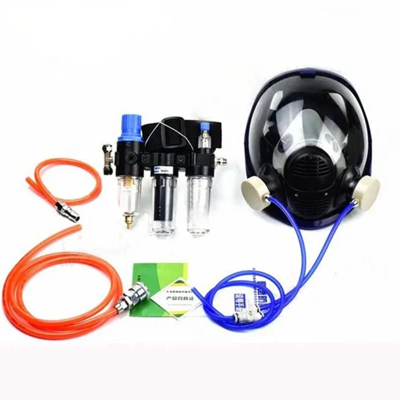 3-in-1 Functional Air Supply Industrial Respirator System 6800 3-Interface Full Facepiece Protective Work Gas Mask Full Mask