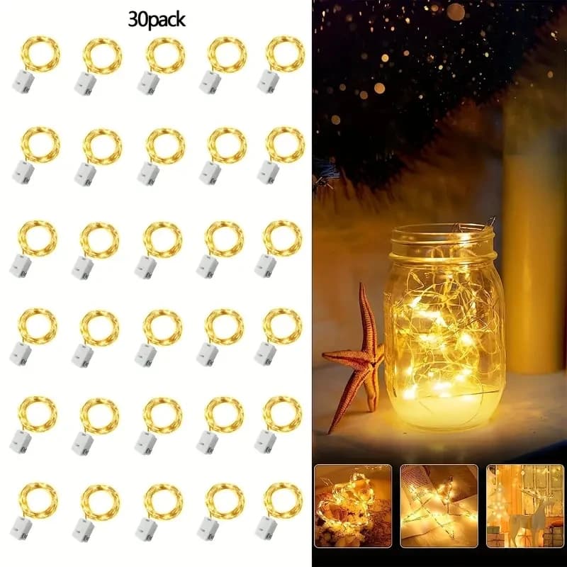 30 confezioni lampada da fiaba a batteria String Light 20 LED Mini String Light impermeabile per la festa di nozze decorazione della camera da letto fai da te