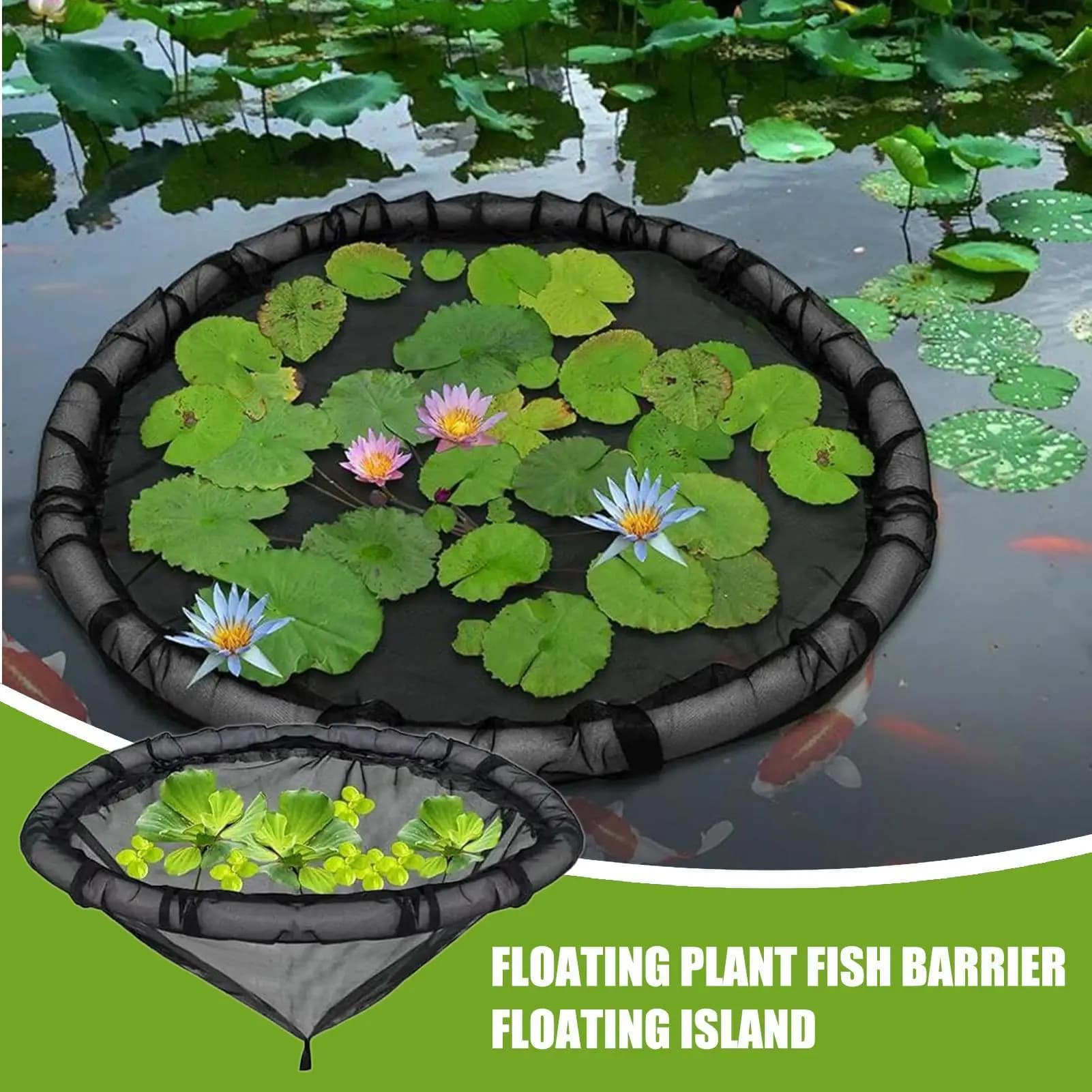 1 pz Anello Galleggiante per Piante da 17,7 Pollici, Rete Galleggiante per Piante, Fioriera a Rete Fine, Decorazione per Laghetto da Giardino, Barriera per Piante da Esterno