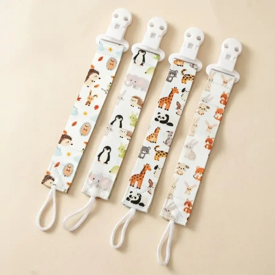 4Pcs Baby Pacifier Holder Clips | Universal Holder Soother Clips for Teether Pacifiers | Pacifier Chain Ideal Baby Gift for Boy