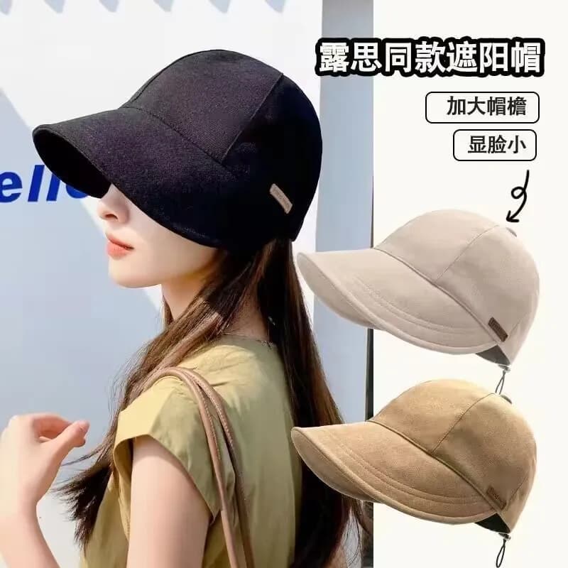 Cappello a Secchiello in Twill da Donna con Etichetta in Pelle, Cappello Casual Protettivo dal Sole per Studentesse Universitarie, Cappello UV per Uso Quotidiano