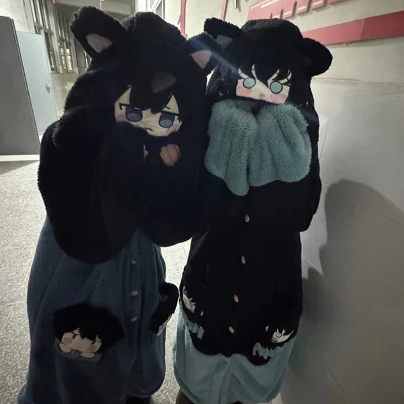 Nuovo Pigiama Invernale Y2K Tokitou Muichiro, Accessori Anime Demon Slayer, Tuta in Peluche Morbido, Cosplay Kawaii, Abbigliamento da Notte, Regalo per Ragazze