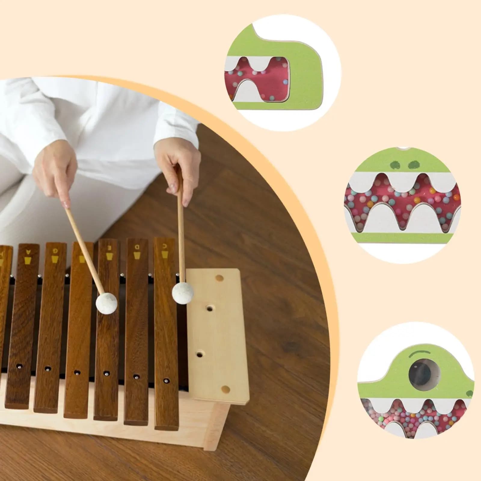 Giocattolo musicale Rainmaker Baby, scuotitore a pioggia con perline per la prima educazione, per bambini e bambine