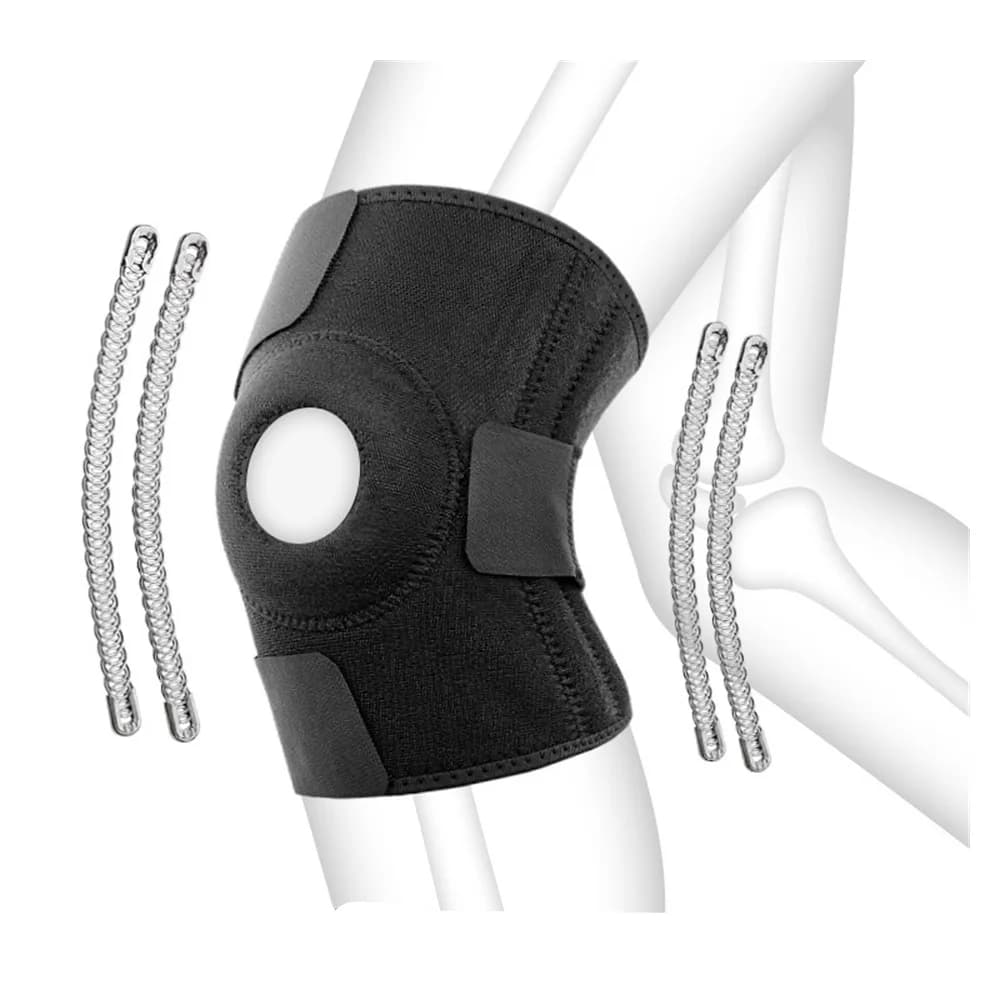 1PC Adjustable Knee Pad with 4 Inner Springs, Knee Brace Support Joint Pain Relif Patella Protector Sport Kneepad Guard Meniscus