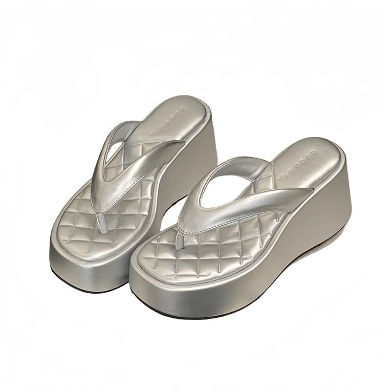 White Flip Flops For Woman Pink Platform Shoes Summer Thong Wedges Heel Slippers Leisure Black Sandals 2026 Trend