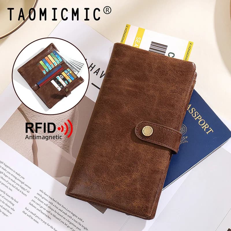 Portafoglio Smart RFID in Metallo Sottile per Uomo e Donna, Porta Carte Pop-Up Nero in Pelle, Borsa Porta Soldi alla Moda