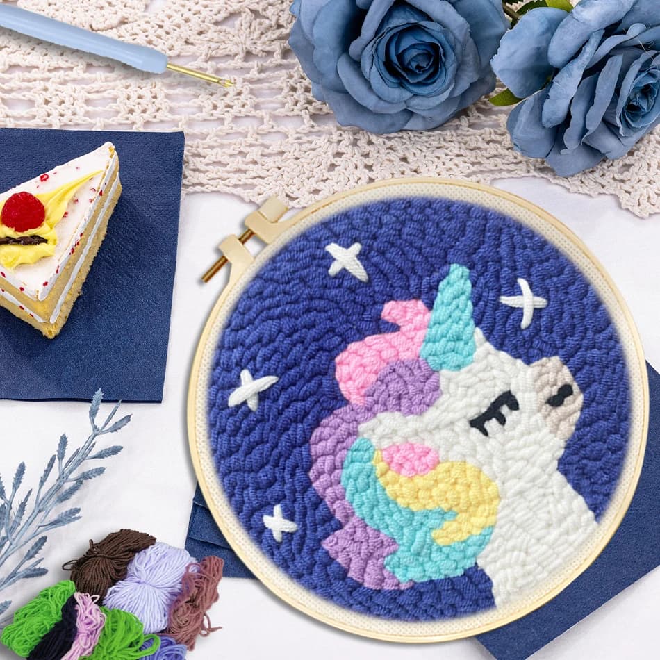 GATYZTORY embroidery punch needle starter kit animal Art and crafts with needles Embroidery frame Cross stitch kits Sewing Gifts