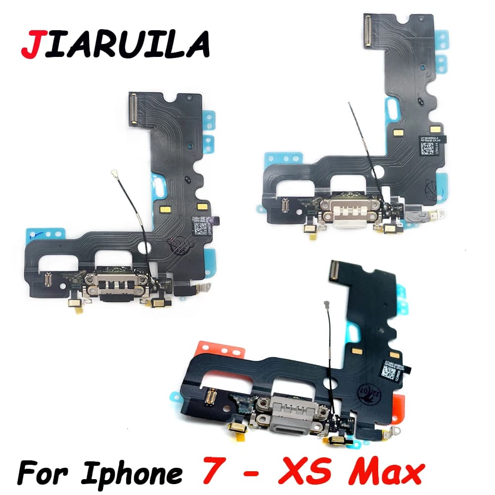 Microfono con cavo flessibile per connettore dock per porta di ricarica USB per iPhone 7 8 Plus X XR XS Max Parte di riparazione di ricarica rapida sostitutiva