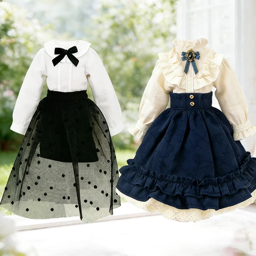 Vestiti Blyth minigonna corta a strati Papillon Gilet Pantaloni a gamba larga Set abito camicia per Azones Ob22 24 Ker YMY accessori bambola