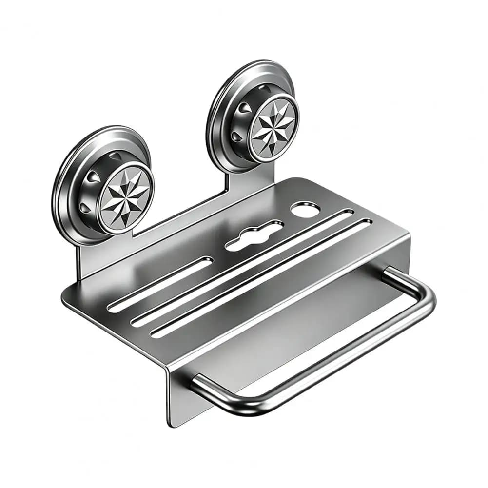 Removable Wall Hook Rack Wall Mounted Carbon Steel Chopstick Rack Heavy Duty Suction Cup Storage Organizer Rust Proof Drainable