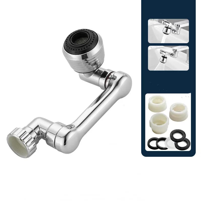 Ugello per rubinetto dell'acqua universale 360 ° Prolunga ugello rubinetto rotazione 1080 ° Rubinetto da cucina Miscelatore Aeratore Attacco per rubinetto da bagno