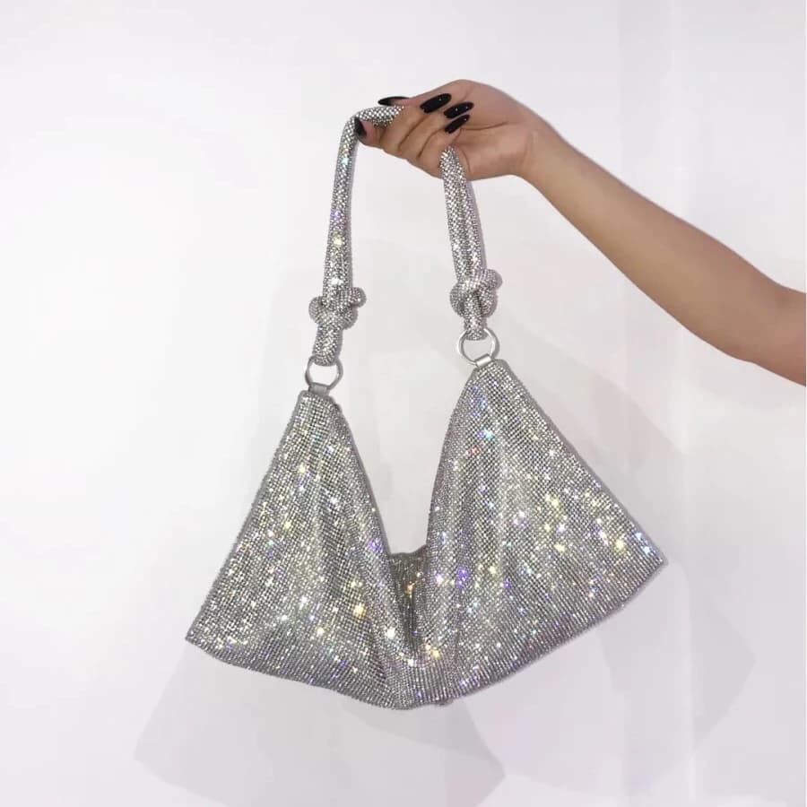 Designer di lusso hobo borsa a tracolla maniglia brillante strass pochette da sera borsa borse di cristallo e borsa Hobo borse