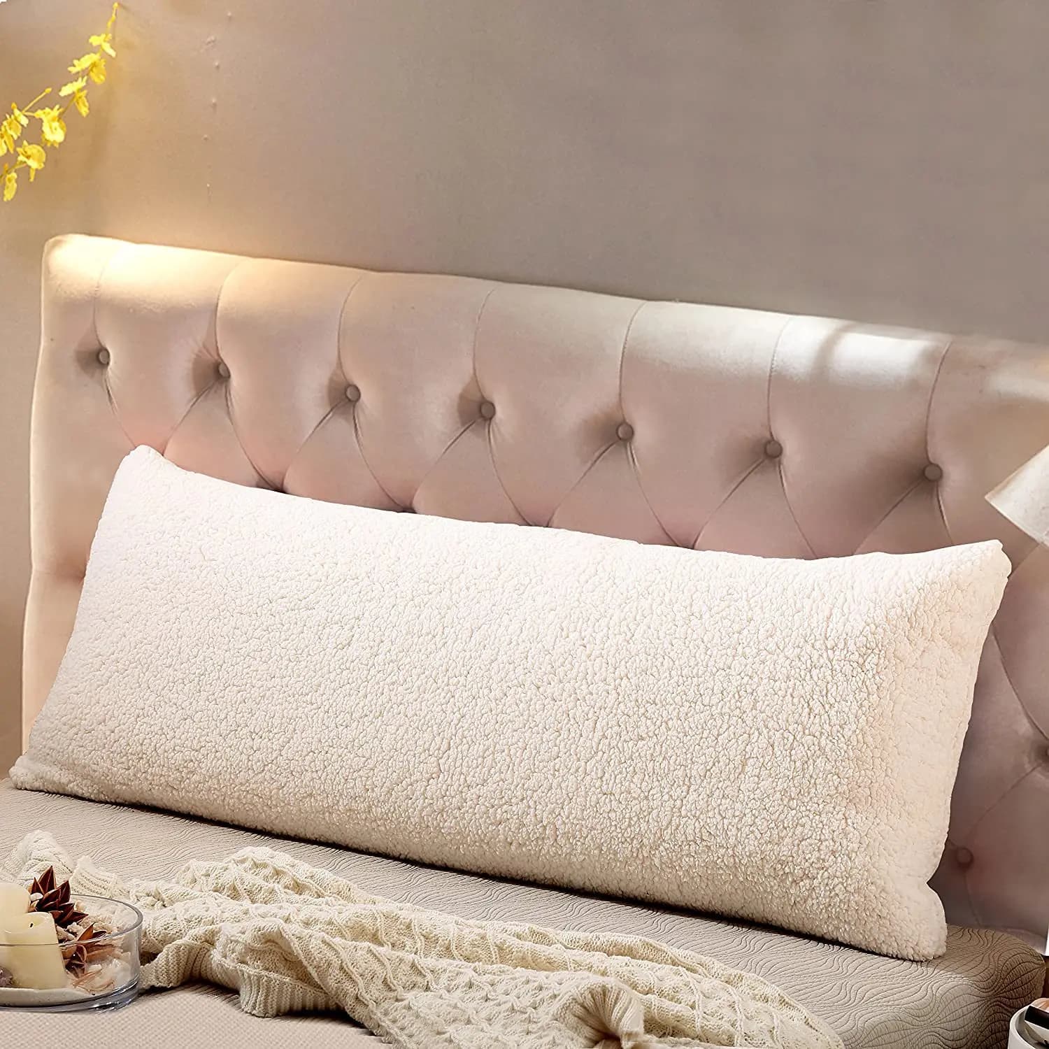 20x55 inch lamb wool cushion cover Solid color pillow cover for bedding Ultra soft body cover for pillow Home decor