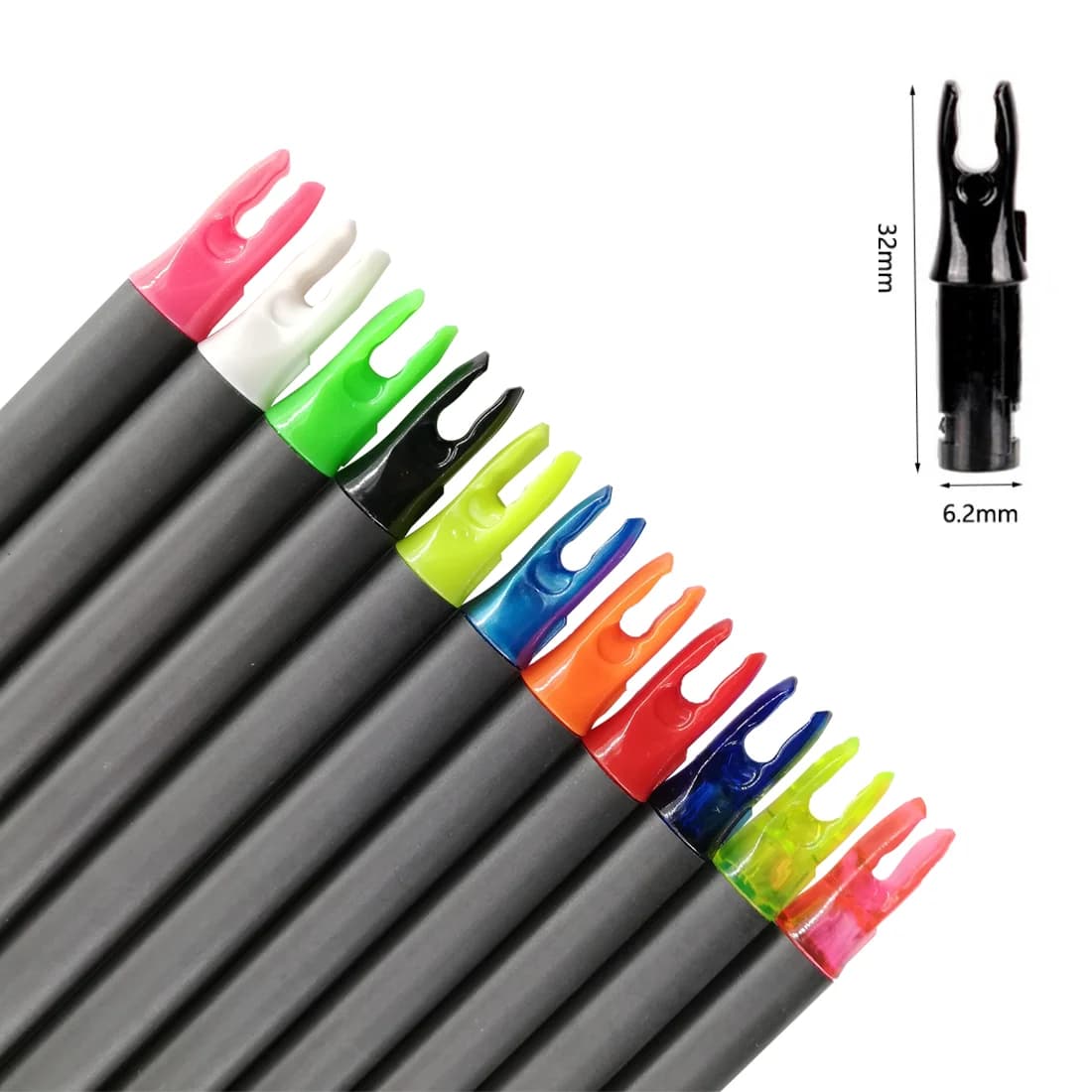 50pcs Archery ID 6.2 mm Arrow Nocks For Carbon Fiberglass Arrow Shaft ID 6.2mm DIY Archery Accessory