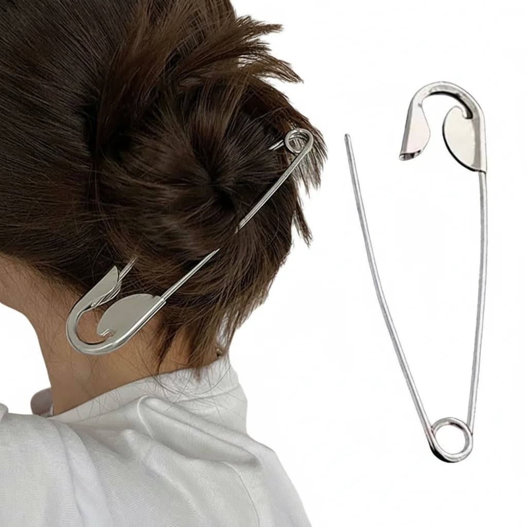 Men's Large Geometric Hair Clip for Women's Striped Brooch Shape Spill Bars Hair Accessories Jewelry Gift