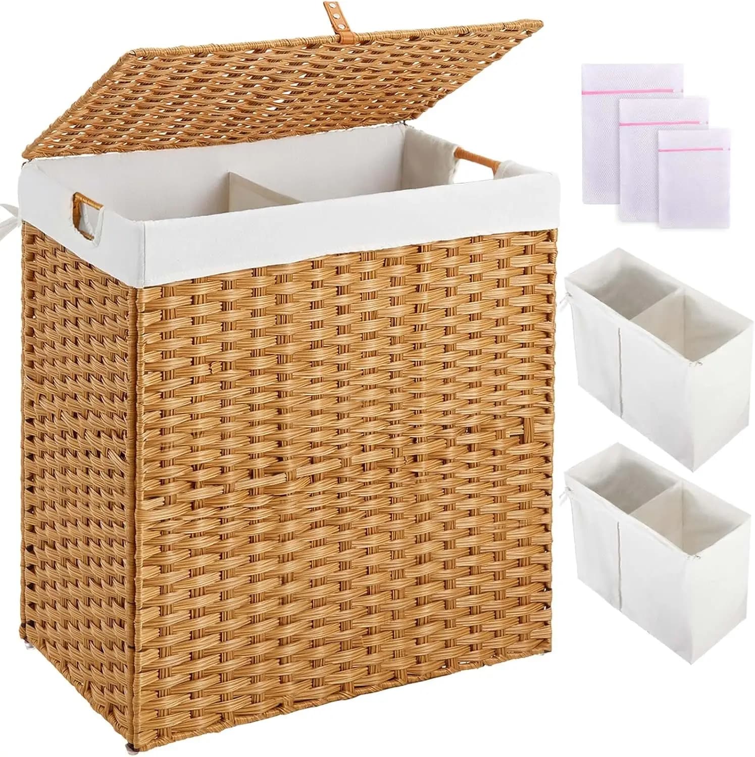 Foldable Wallet with Cover, 110L Width Basket, 2 Removable Interior Bags, No Mounting Required