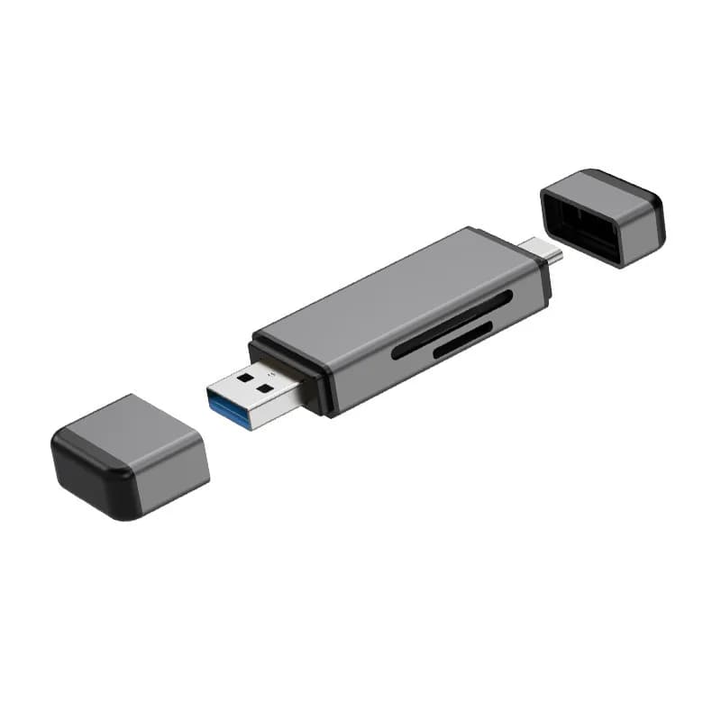 Lettore di Schede USB 3.2 2-in-1 per SD e TF, Compatibile con Fotocamere, Telefoni e Computer via Type-C