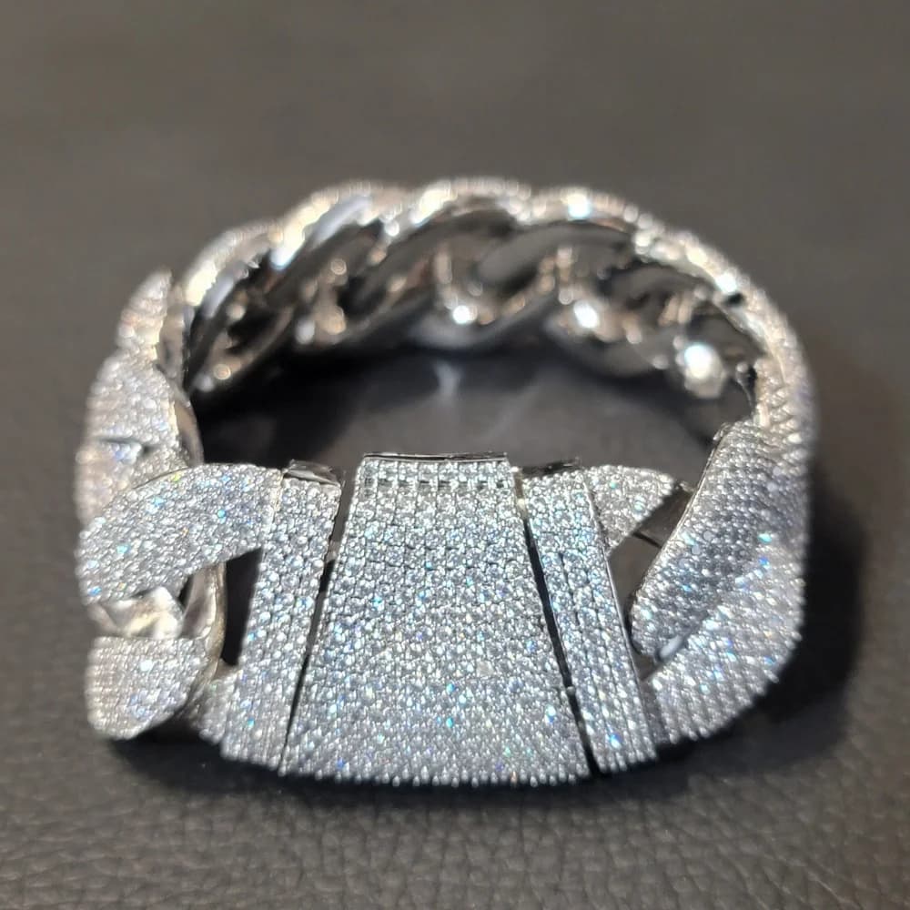Iced Out Fashion Miami Cuban Chain 24MM Heavyweight Diamonds Necklace Laser Engraving on the back Hip Hop Jewelry