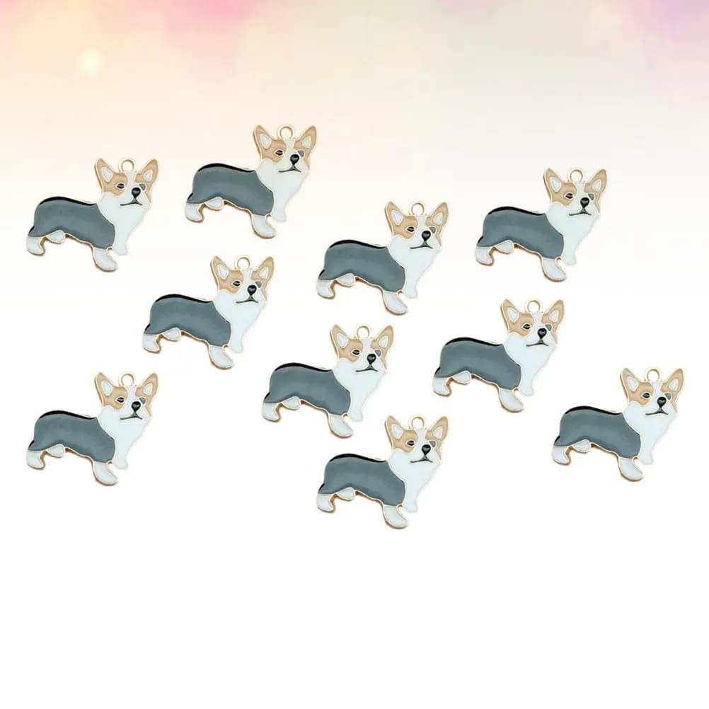 10Pcs Corgi Jewelry Accessories Pet Dog Shaped Pendant DIY Necklace Accessory Funny Handmade Jewelry Parts Funny Necklace Parts