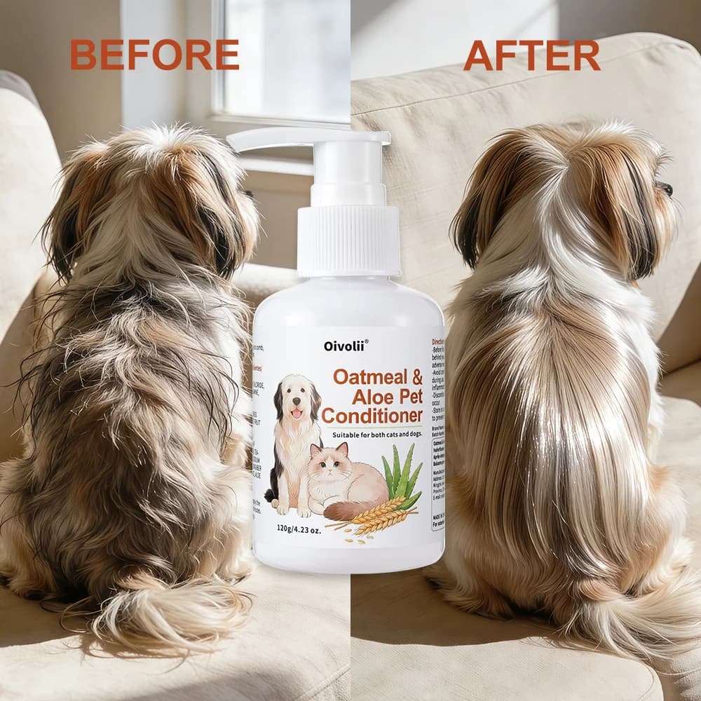 Balsamo per Animali Domestici all'Avena e Aloe, Ammorbidisce e Previene l'Emarzamento, Formula Idratante per un Pelo Morbido e Lucente, Fragranza a Lunga Durata