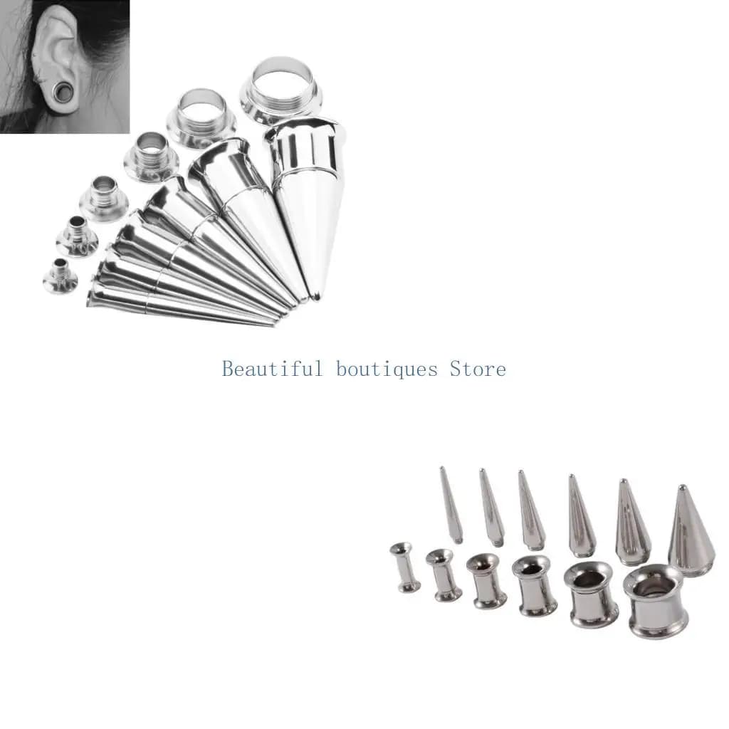 U4LF 6 pezzi intercambiabili conici plug per piercing all'orecchio tunnel barella espansore unisex