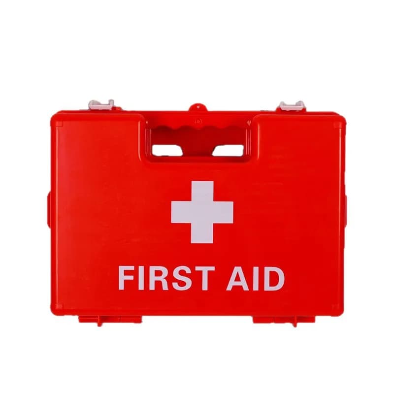 ABS first aid kit with configured plastic medicine box for wall-mounted, portable home and corporate use