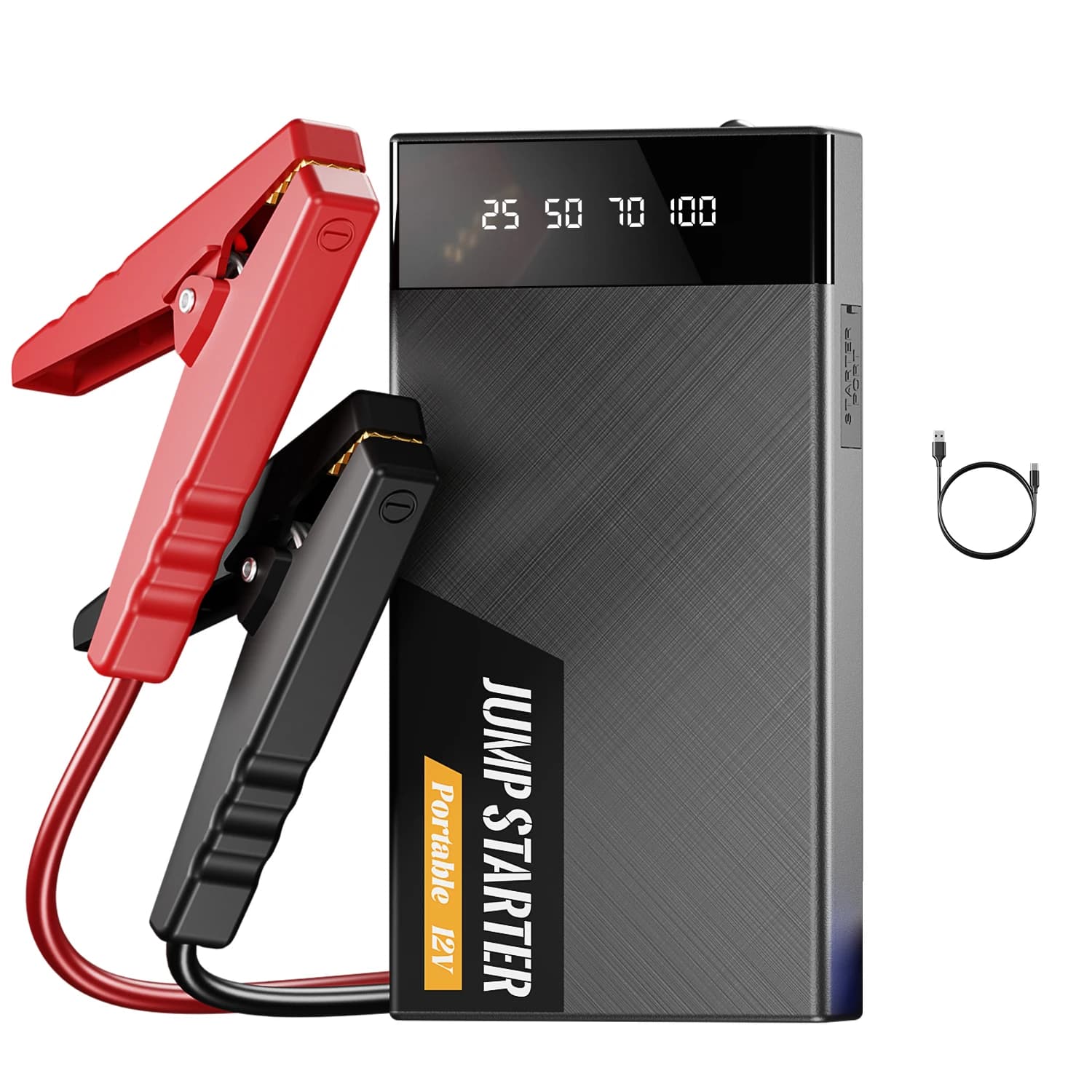 Avviatore di emergenza professionale per auto Power Bank 12V 1500A Booster di emergenza per caricabatteria al litio per trattore camper con schermo LCD