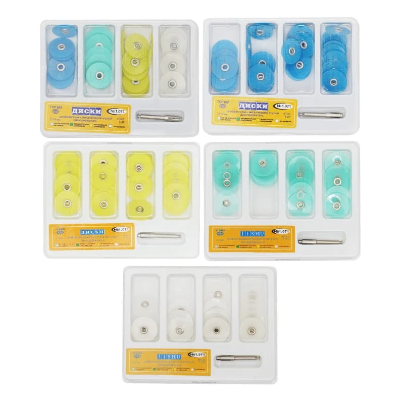 40 pz Dentale Flessibile Lucidatura Dischi Riduzione Lordo Contouring Mandrino Compositi Ceramica Vetro Ionomer Ripristini