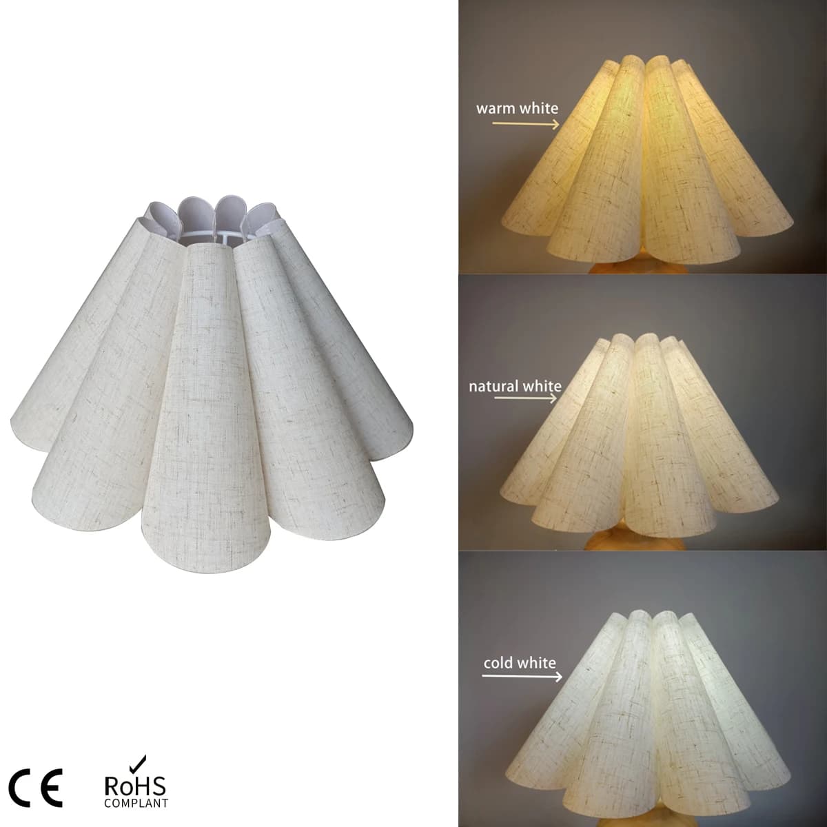 Paralume Paralume Petalo Panno di lino E14 E12 E26 E27 Lampadario leggero Paralume di ricambio per lampada da terra da tavolo