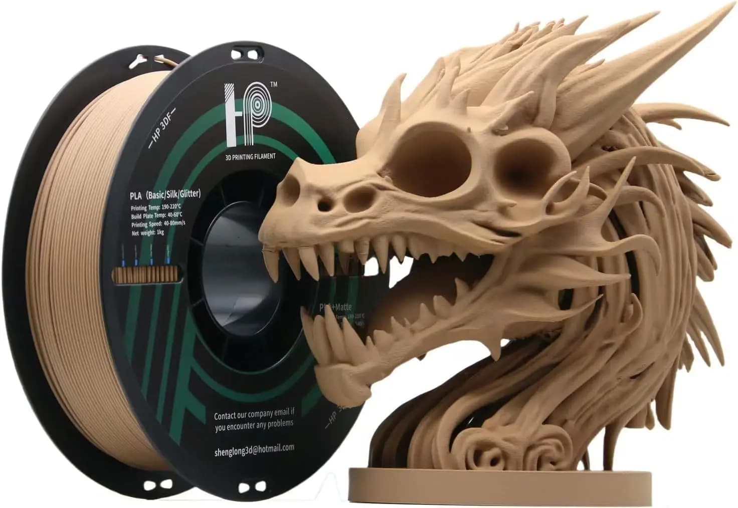 Filamento PLA Effetto Legno 1.75mm, Precisione Dimensionale +/-0.02mm, Resistenza Migliorata, Bobina da 1KG, Compatibile con la Maggior Parte delle Stampanti 3D FDM