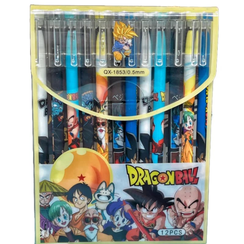 Penna Gel Dragon Ball con Disegni Animati, Nera, per Studenti, Scrittura e Esami, Punta 0.5mm, Vendita all'Ingrosso