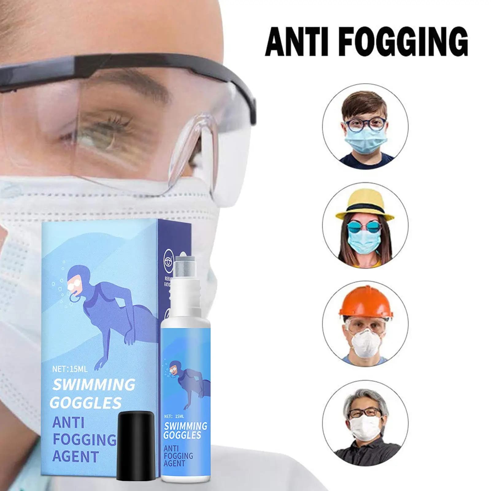 15ml Anti Fog Spray Glasses Goggle Defogging Agent Diving Ski Mask Lens Cleaner Helmet Windscreen VR Protector Mist Remover
