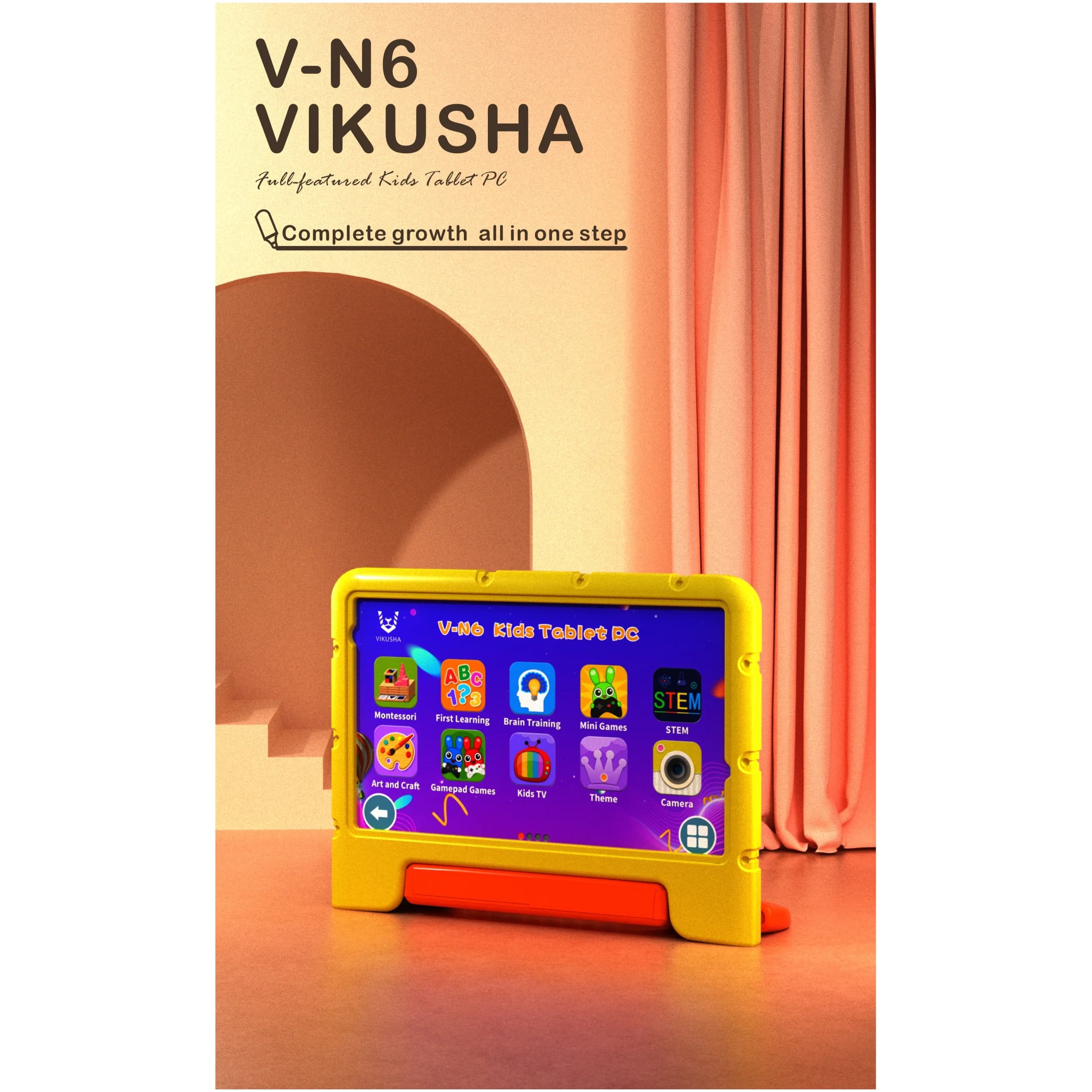 Real Memory Tablet with 8 Inch Quad Core Android 12 System Ram 3GB Rom 64GB Tablet PC for Kids